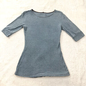 Bohemian Folk Hemp Organic Cotton 1/2 Sleeve Top Size Medium Cornflower Blue